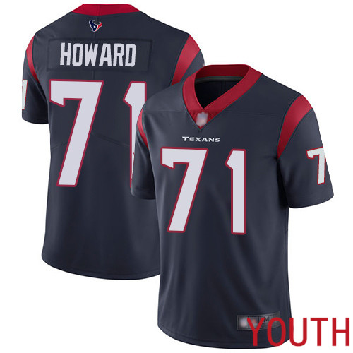 Houston Texans Limited Navy Blue Youth Tytus Howard Home Jersey NFL Football #71 Vapor Untouchable->youth nfl jersey->Youth Jersey